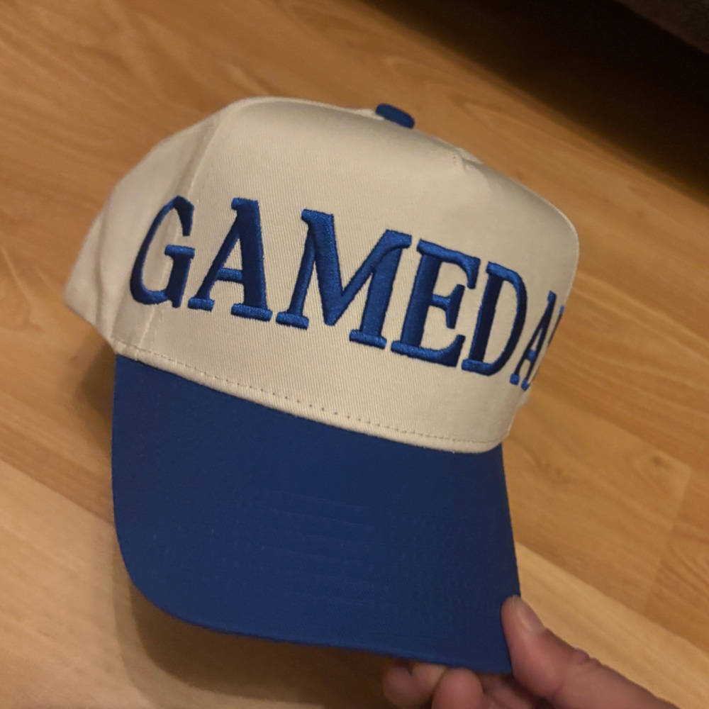 White and Blue GAMEDAY Baseball Cap
